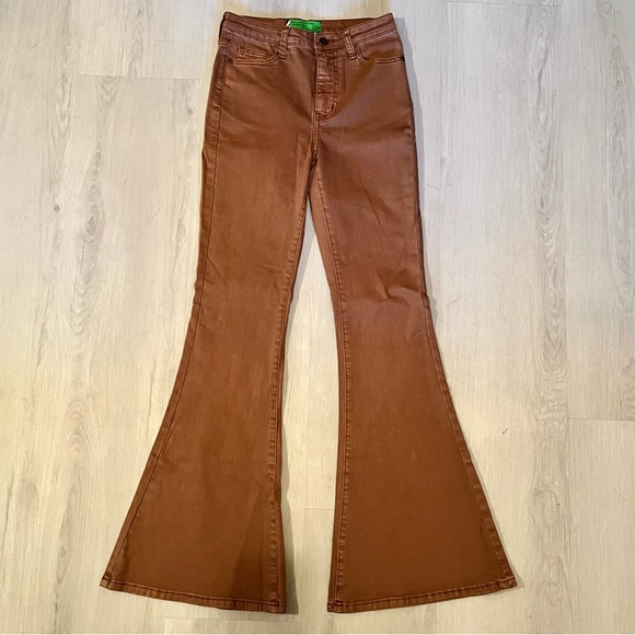 Sandrine Rose Denim - Free People x Sandrine Rose Women's High-Rise Flare Pants in Burnt Size 27 NEW